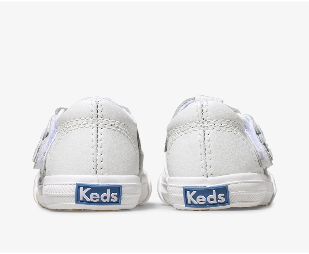 Slip On Παιδικα - Keds Daphne T-Strap Δερματινα - Λευκα - OQPUV8637